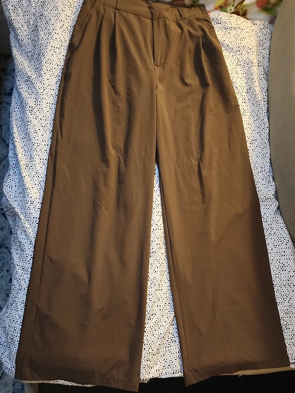Brown Wide-Leg Women Pants